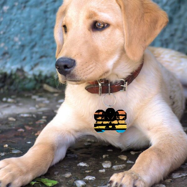dog bone pet tag single side Thumbnail