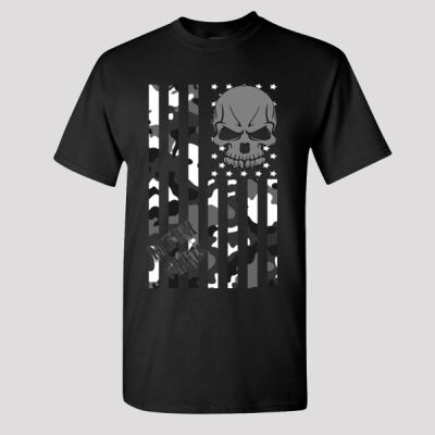 Camo skull flag men t shirt Thumbnail
