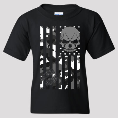 Camo skull flag youth t shirt Thumbnail