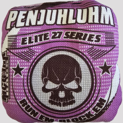 PENJUHLUHM elite series cornhole bag , Purple run em art version Thumbnail