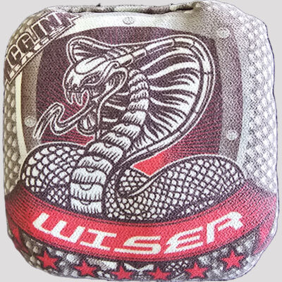 Wiser Elite series cornhole bag / silver red snake Thumbnail